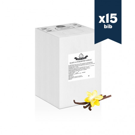 Mix liquide premium glace à l'italienne vanille - Sinigalia (Bib 5,5kg x 15)