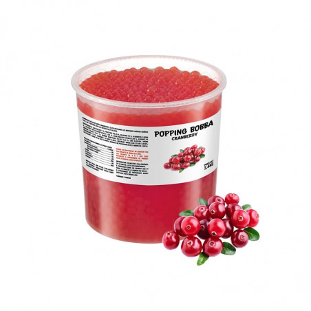 Perles de fruit Cranberry Bubble tea - Popping Bobba (Pot 3,4kg)